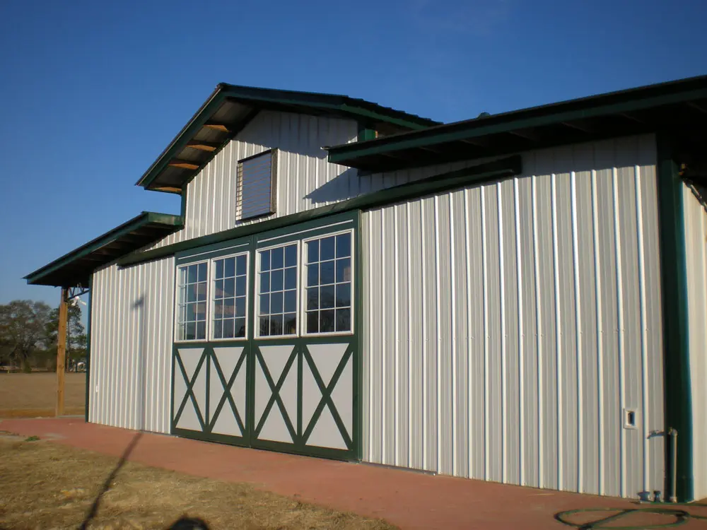 Polar white metal walls with metal roofing